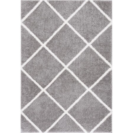 Safavieh 9 x 12 ft. Tahoe Shag Contemporary Rectangle Area Rug; Grey & White THO676G-9